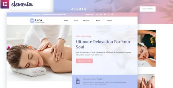 Luna – Spa & Wellness Elementor Template Kit
